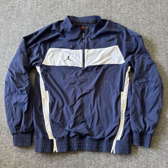 Nike Air Jordan Mens Sz M Dry-Fit Woven Windbreaker CD2218-419 Jacket Navy - Picture 1 of 8